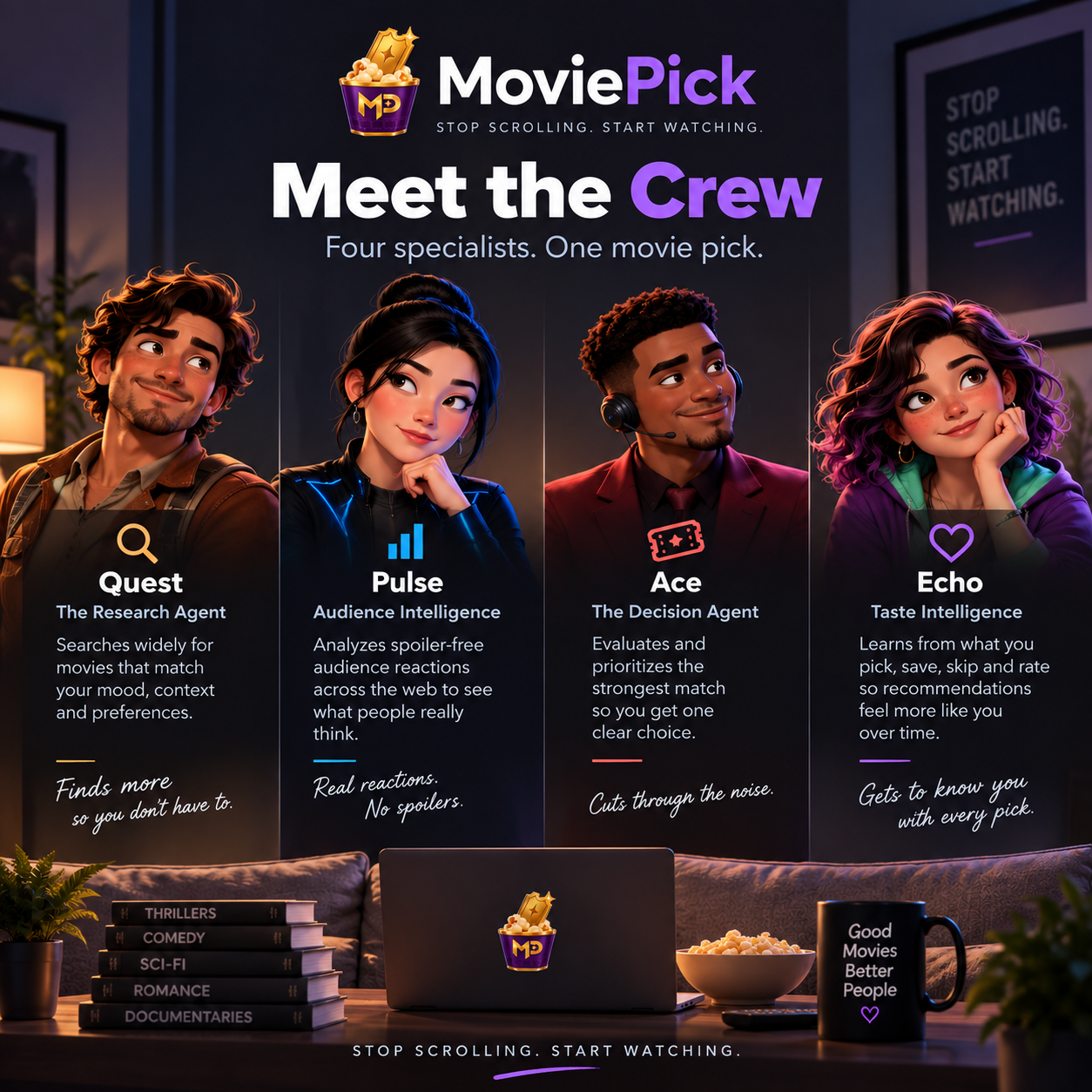 Quest, movie scout